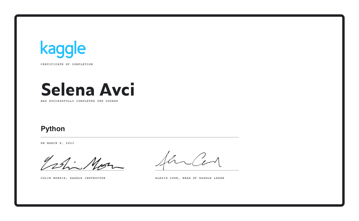 Python certificate